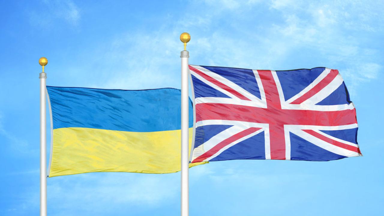 Ukraine, UK Flags